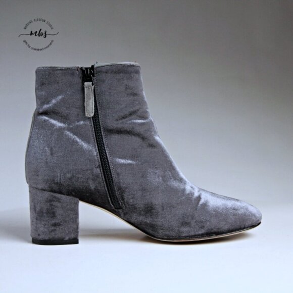 J. Crew Hadley Velvet Ankle Boots Gray Women 8.5 - Picture 8 of 15